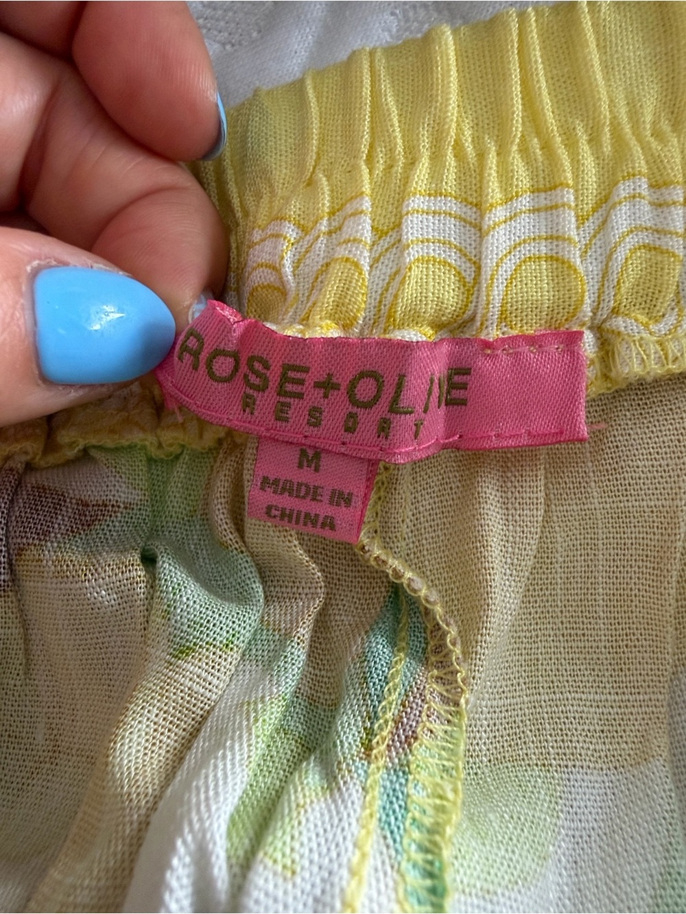Rose + Olive Resort Lemon Print Crop Top & Wide Leg Pants Set Size M NWT - Picture 11 of 12